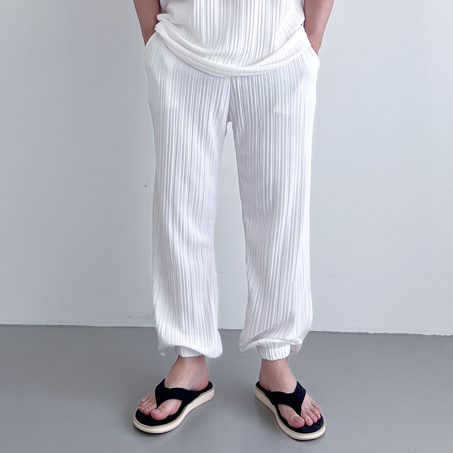 남자플리츠팬츠 시원한바지 통큰바지 - 상세 이미지 3