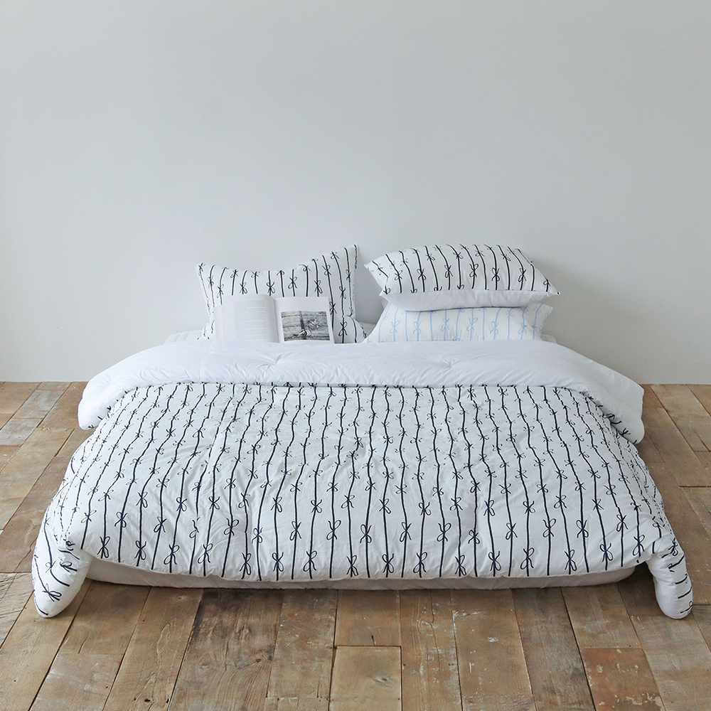 리본 고밀도 워싱 순면 알러지케어 먼지없는 사계절 차렵이불 SS