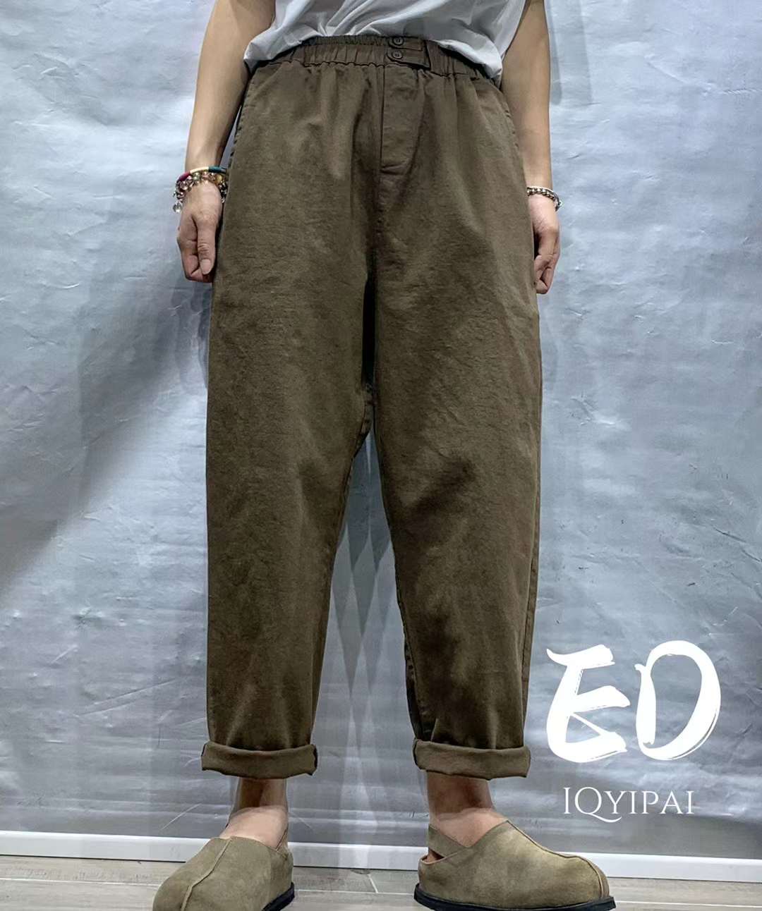 밴딩일자바지 봄 면바지 스판 3269 - 상세 이미지 3