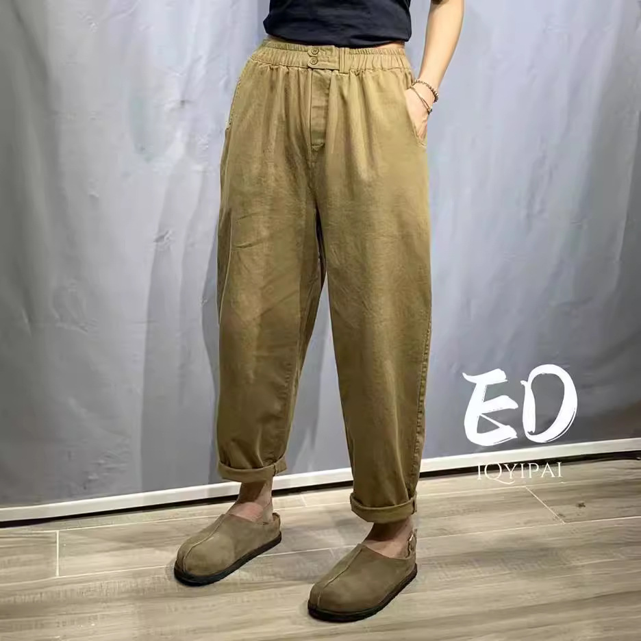 밴딩일자바지 봄 면바지 스판 3269 - 상세 이미지 2