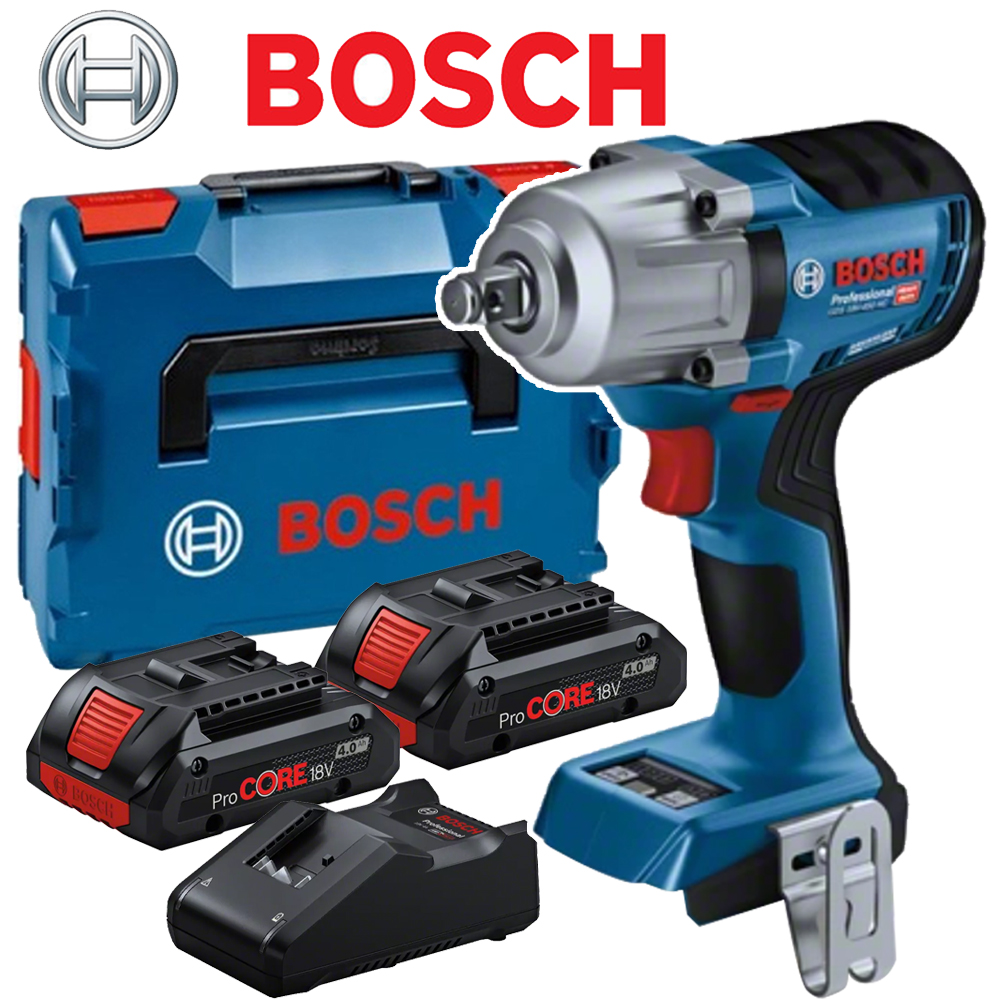 보쉬 18V 충전 임팩트 렌치 세트 GDS18V-450HC (4.0Ah) 배터리2개