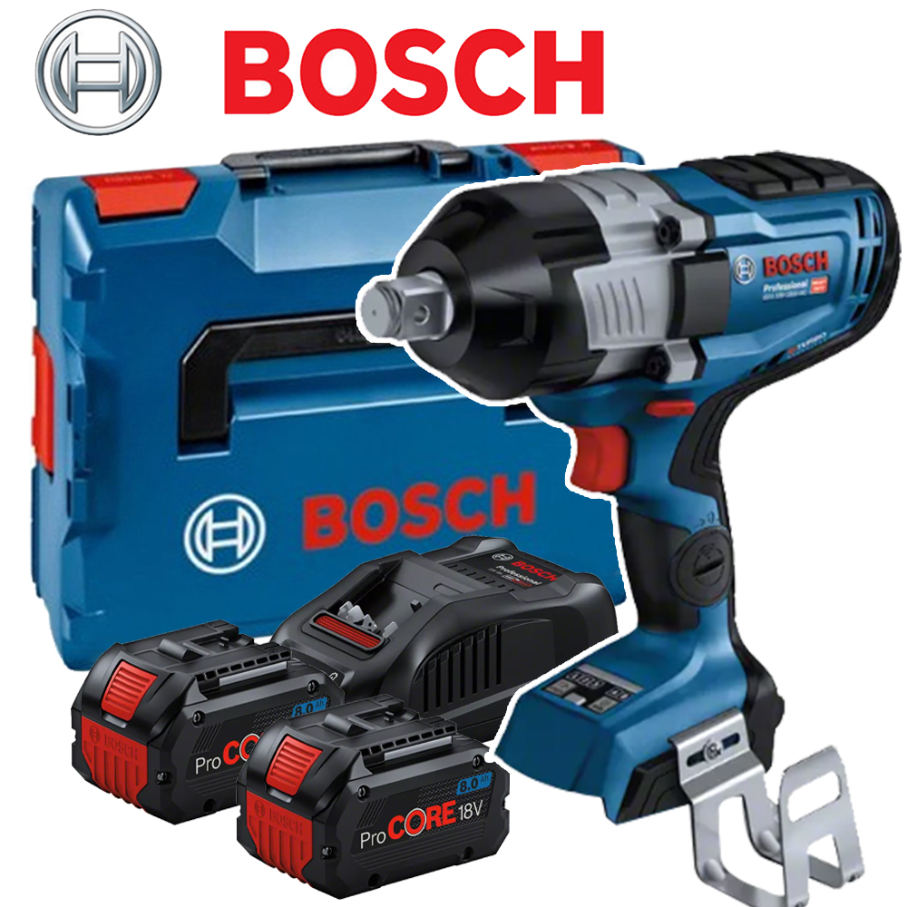 보쉬 18V 충전 임팩트 렌치 세트 GDS18V1600HC (8.0Ah) 배터리 2개