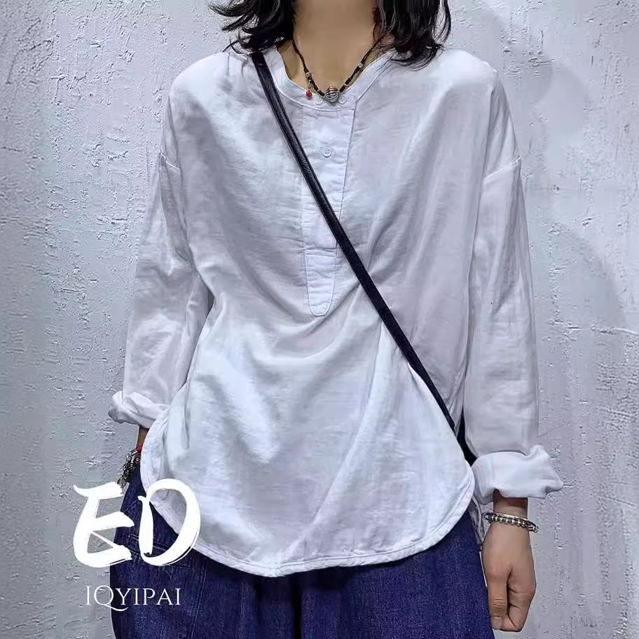 순면블라우스 아사면티셔츠 봄 가을 간절기 3515