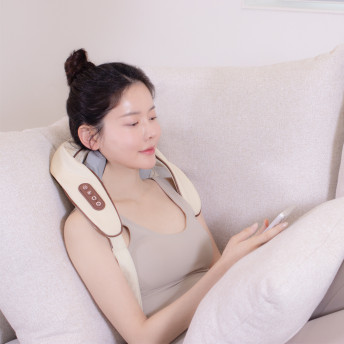 헤몬 넥앤숄더 무선 온열 충전식 4D 목 어깨 승모근 뭉친근육 지압 주무름 안마기 - 상세 이미지 2