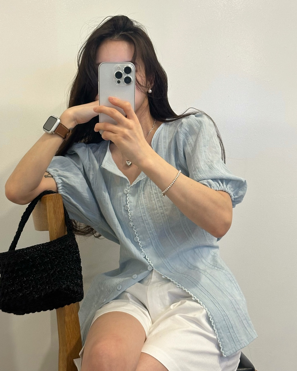 여성 블라우스 라운드 블라우스 셔링 퍼프 블라우스 레이스 블라우스 쥬비 블라우스