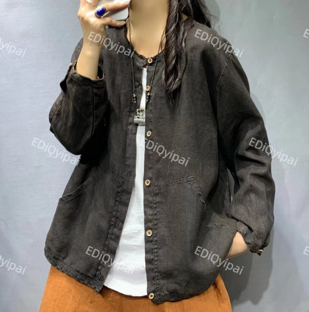 간절기린넨자켓 빈티지 봄 린넨자켓 7196 - 상세 이미지 3