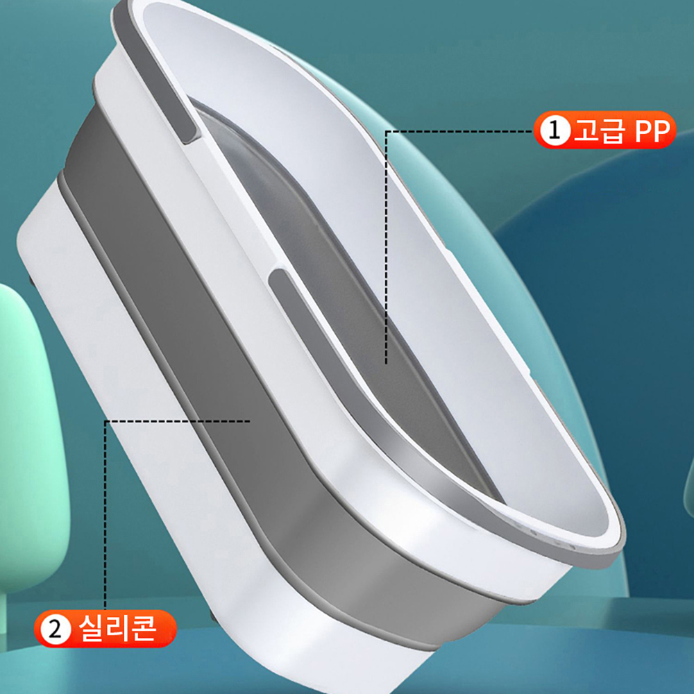 사각 양동이 접이식 세차 버킷 물통 세차 바스켓 - 상세 이미지 4