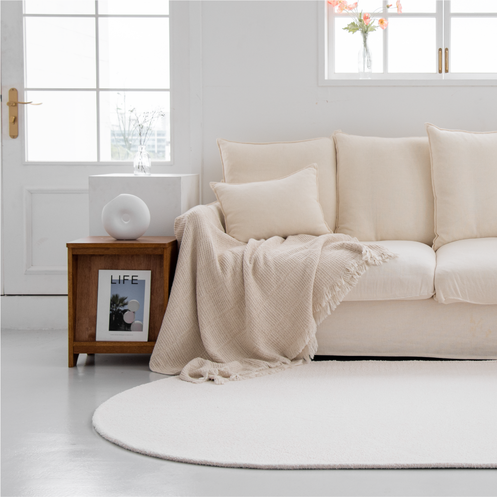 소프트 타원형 러그 방수 둥근 카페트 비정형 타원 제작 150x225