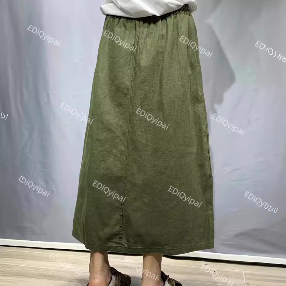 린넨스커트 A라인 예쁜핏 린넨치마 미시옷 3269 - 상세 이미지 4
