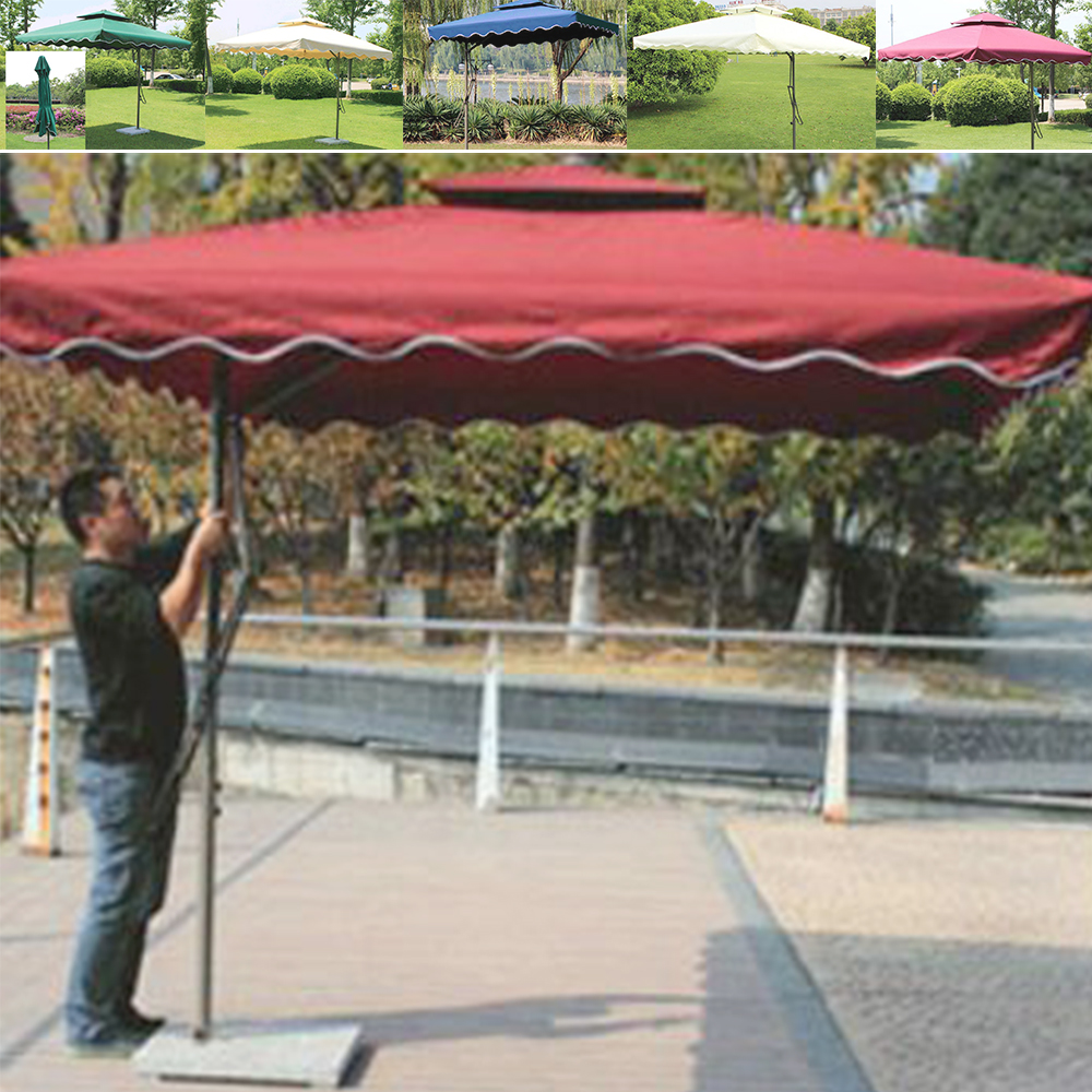 초대형 사각 파라솔 야외 가든 펜션 정원 폴딩 그늘막