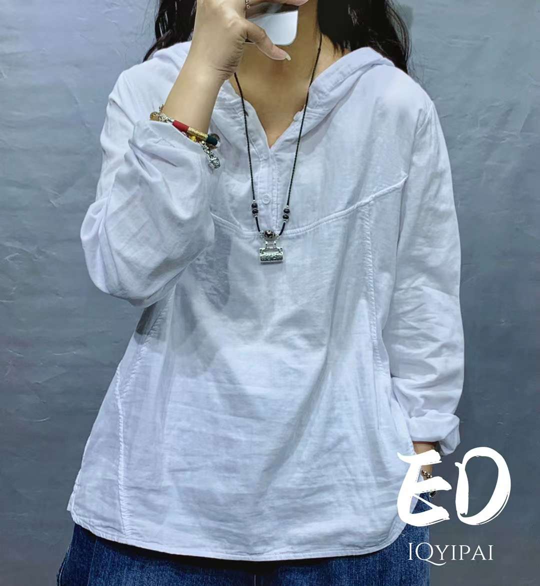 순면후드티 간절기후드티 봄 환절기 아사면 미시옷 7197 - 상세 이미지 2