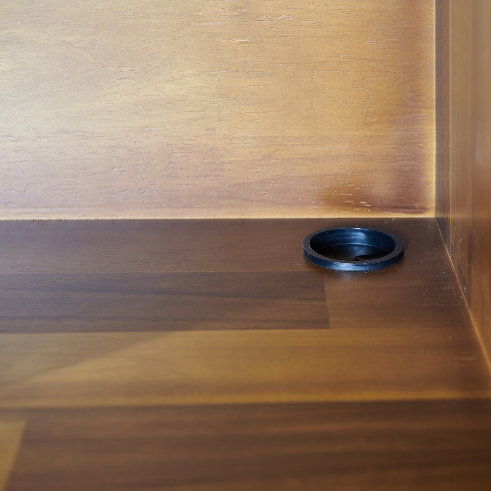 브릭스 원목 템바보드 거실장 티비다이 수납장 2000x440x475mm, 다크브라운