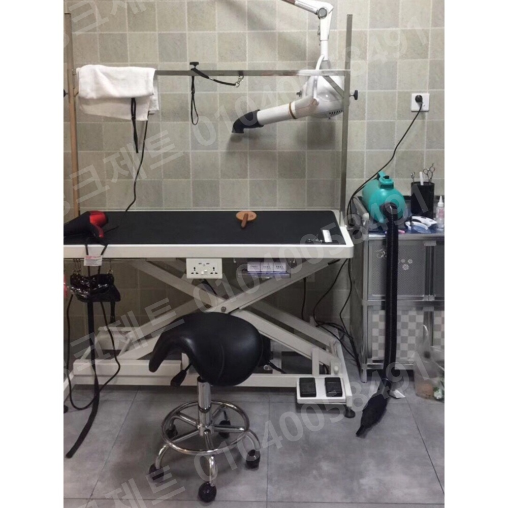 애견미용테이블 수술대 동물병원 리프팅 셀프 클램프 전동 - 상세 이미지 2