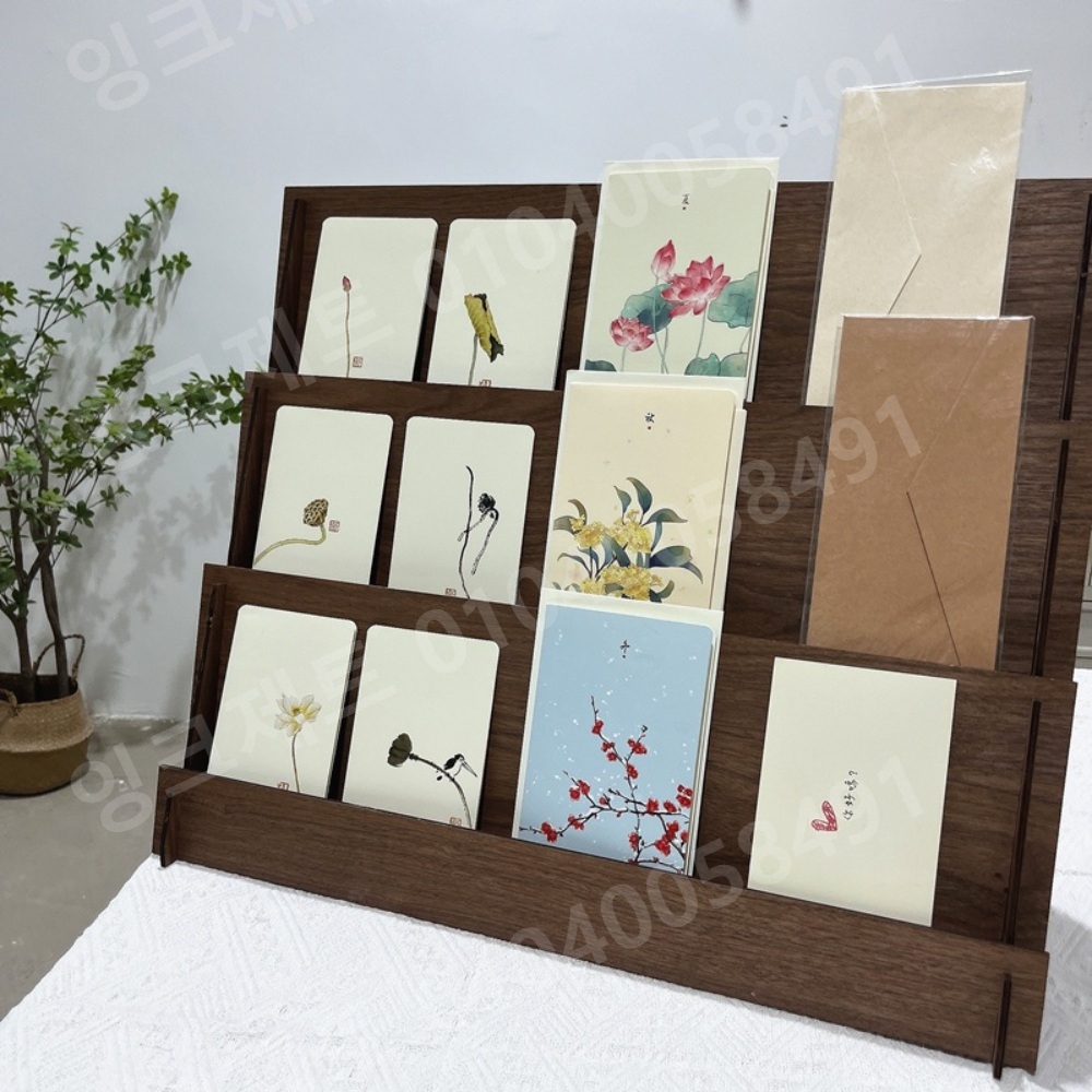 우드 엽서거치대 오피스 잡지 스탠드 와이드 교회 브로셔 - 상세 이미지 3