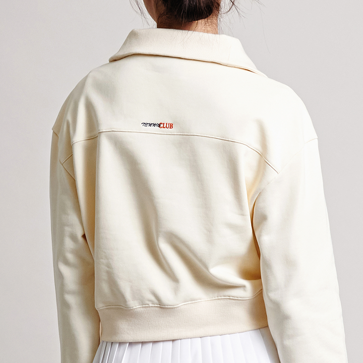 요넥스 245TL005F 테니스 의류 크림 크롭 하프집업 맨투맨 여성용 24SS - 상세 이미지 5