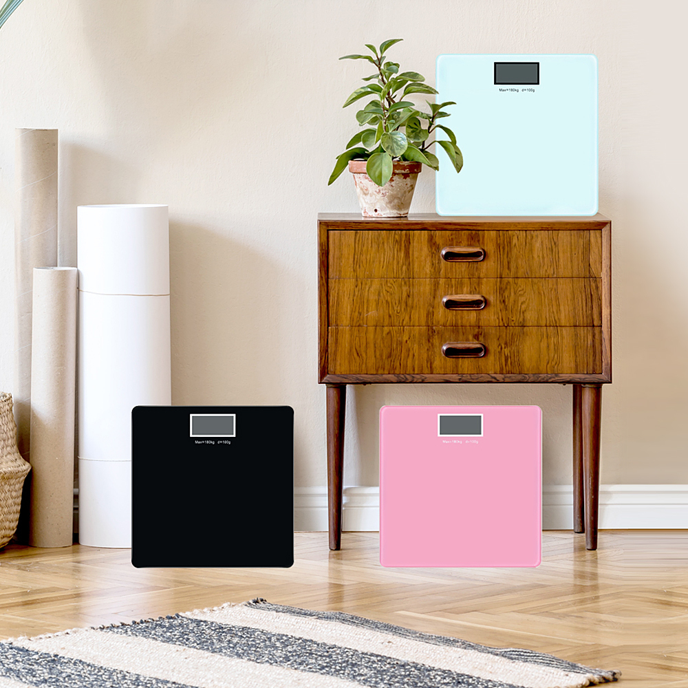 노바리빙 컬러 백라이트 사각 체중계 LCD 몸매관리 몸무게 측정기