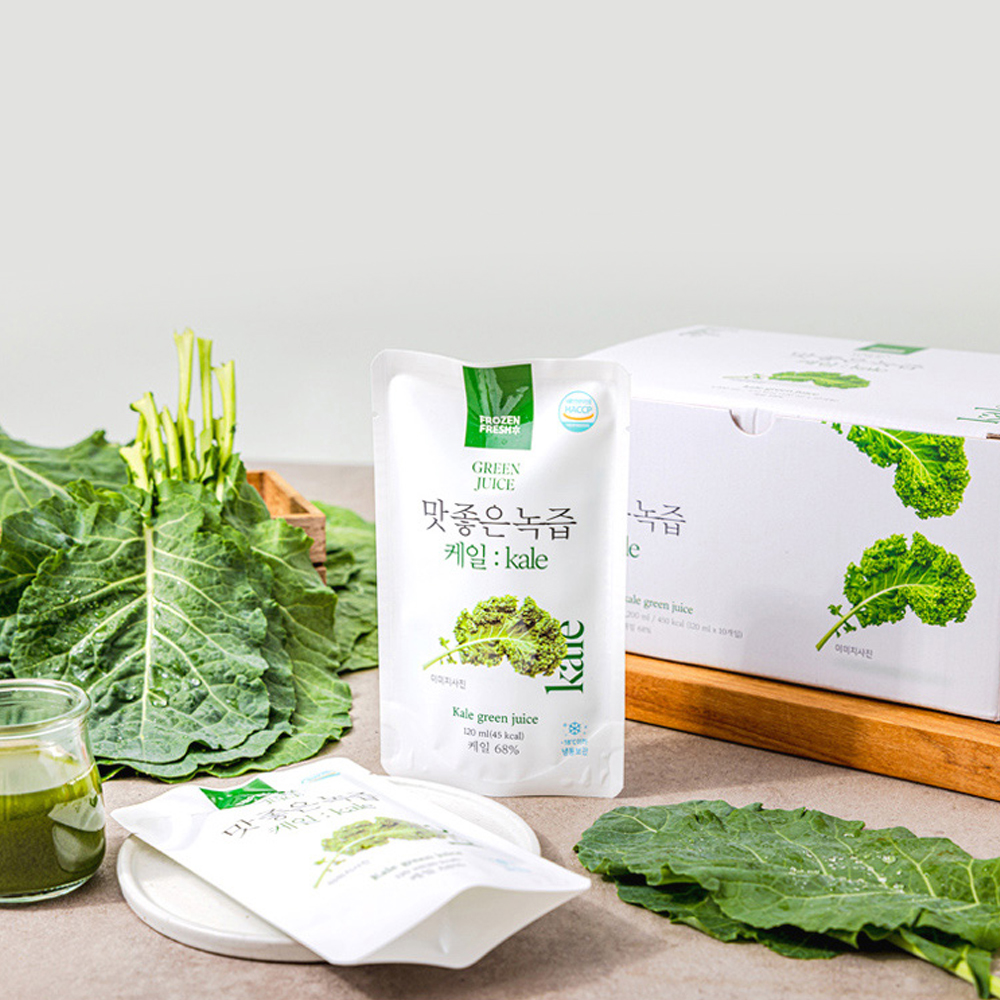 (프로즌프레시) 맛 좋은 녹즙 케일즙 120ml 착즙 클린주스 40팩 - 메인 이미지