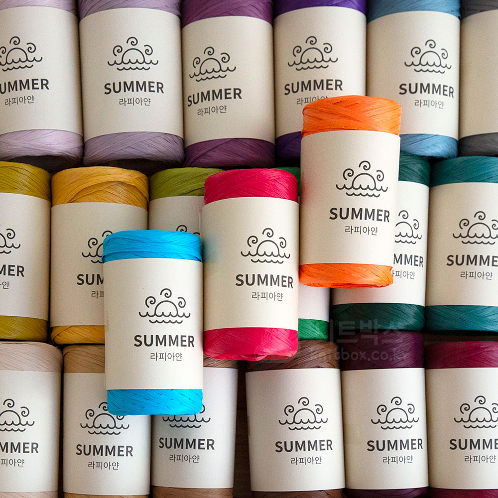[니트박스] 썸머 라피아얀 (5볼묶음)/라탄 가방 여름 모자 종이실 - 상세 이미지 2