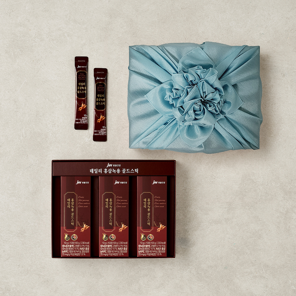 JW생활건강 데일리 홍삼녹용 골드스틱 홍삼스틱 30포 x 1박스 (1개월분) (보자기포장)