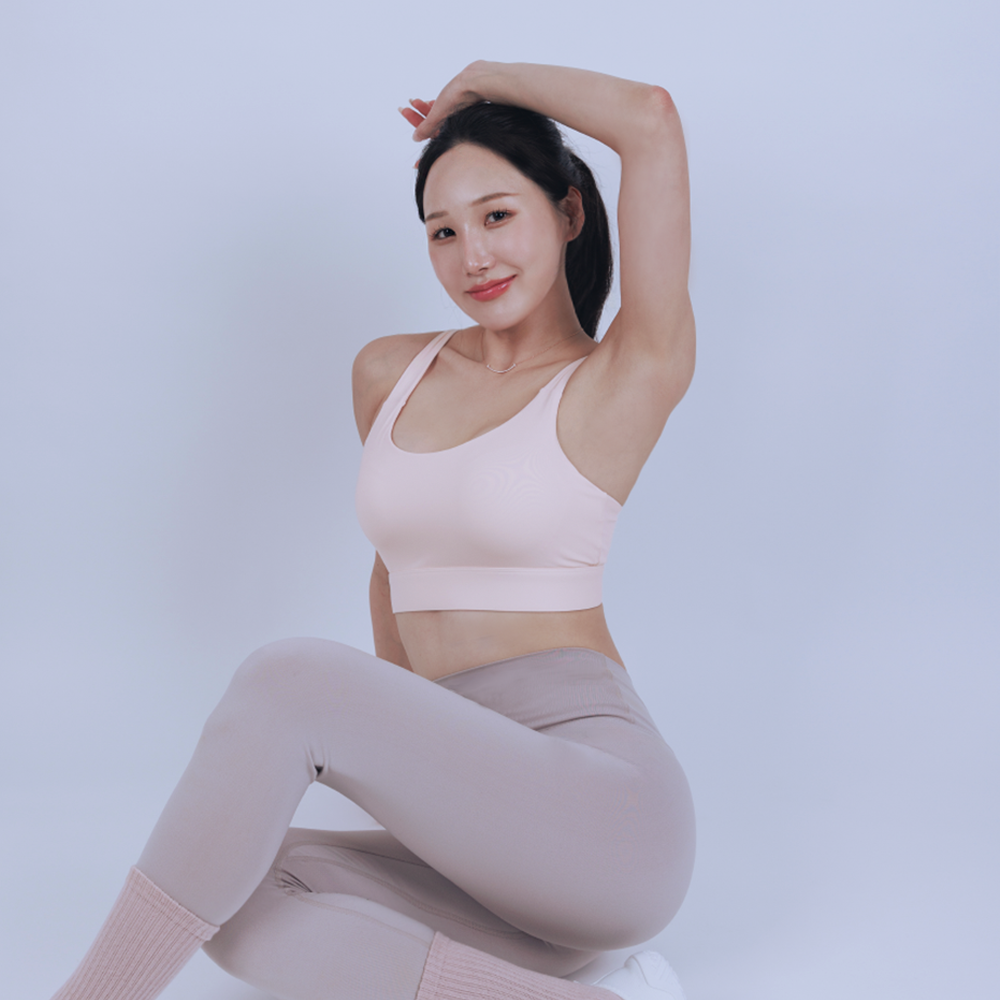 HNF 스포츠브라 패드 일체형 후크형 심리스 노와이어 브라탑 투웨이 헬스 운동 - 상세 이미지 5