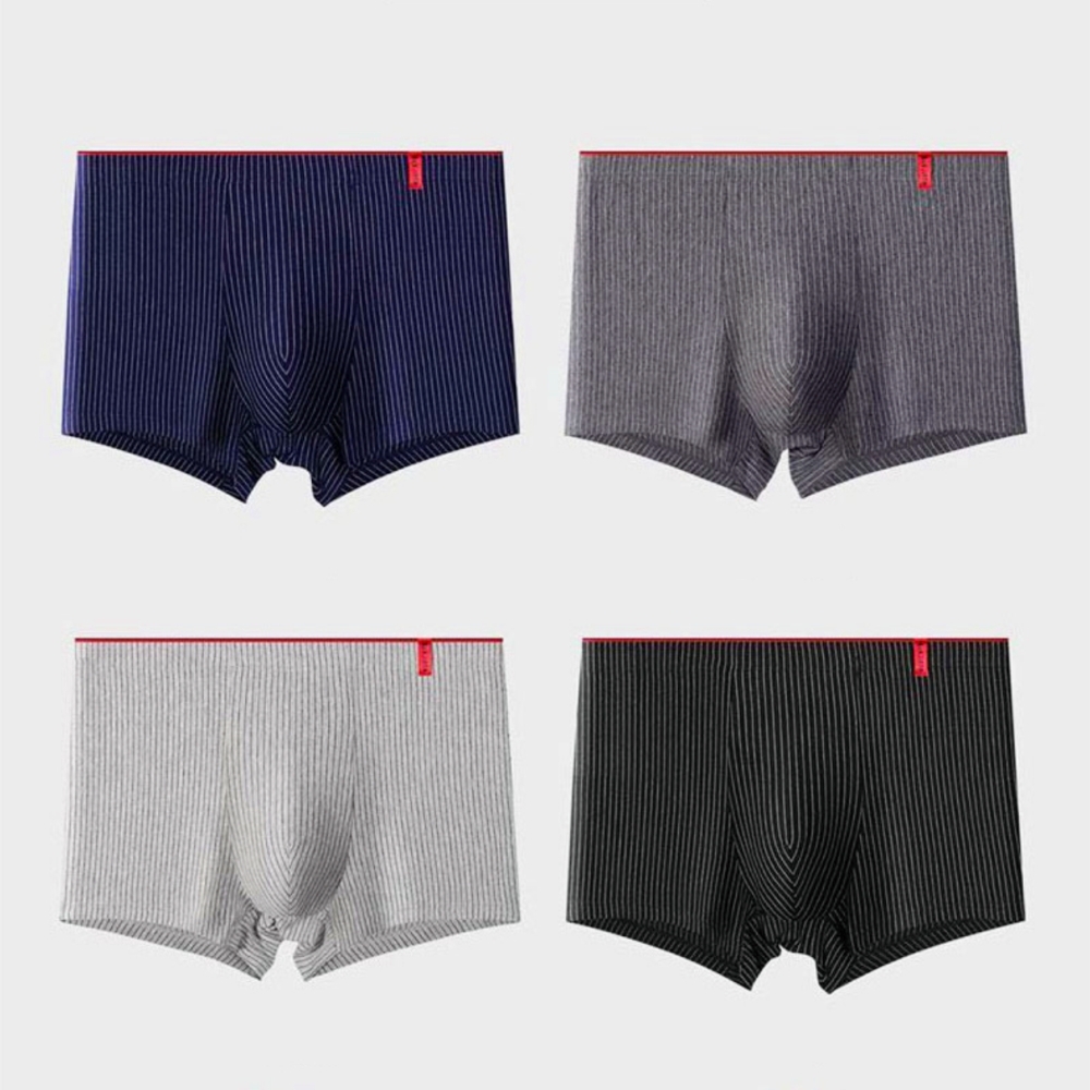 스트라이프패턴 스판면팬티 남자면드로즈 빅사이즈남성면팬티 L-6XL L 블랙 - 상품 이미지