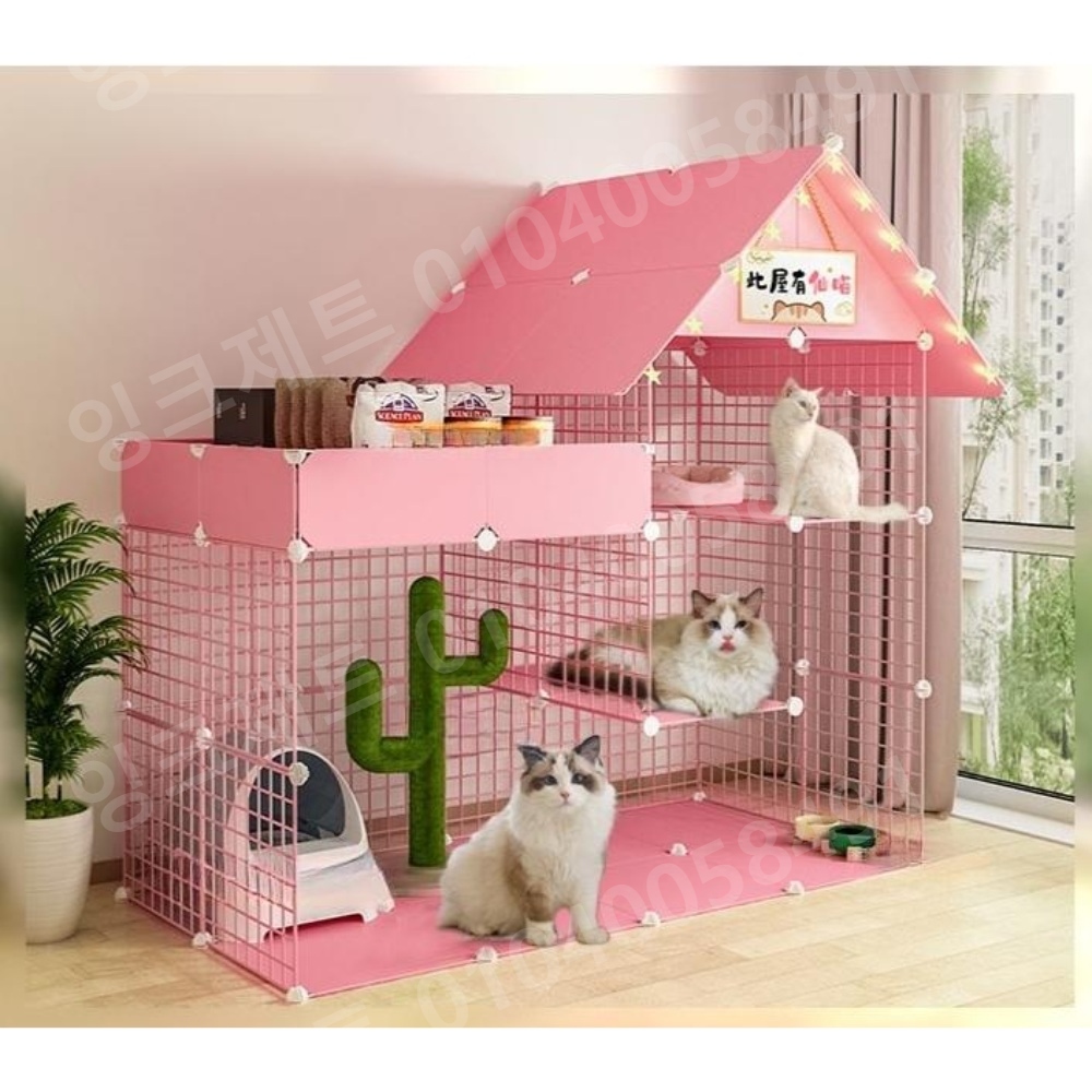 토끼 케이지 애완 번식 칸막이 철장 고양이 펜스 사다리 - 상품 이미지