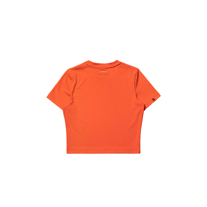 요넥스 245TS013F 테니스 의류 오렌지 반팔 크롭 티셔츠 여성용 24SS - 상세 이미지 3