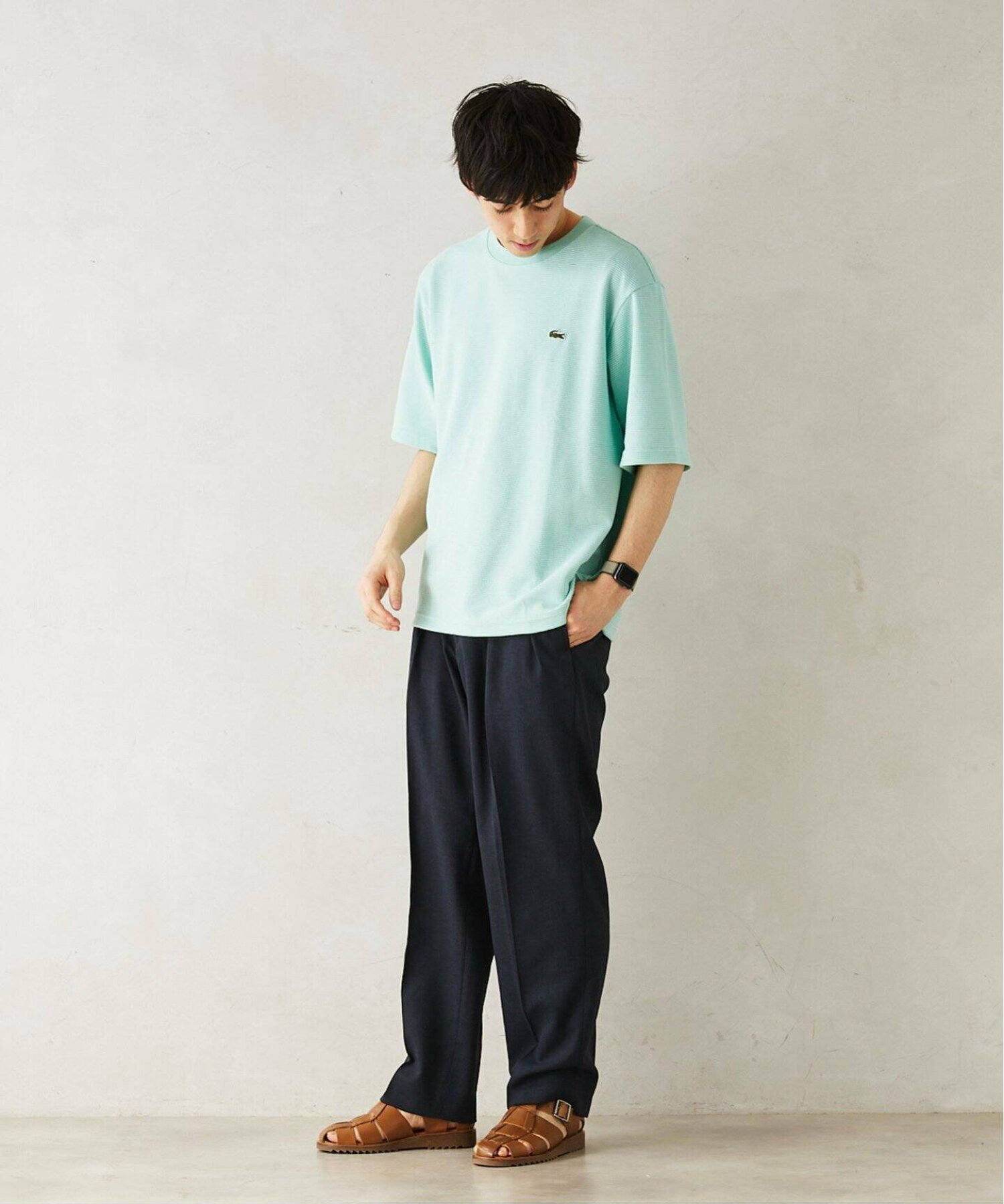 라코스테 LACOSTE x 저널스탠다드 별주 와플 반팔 남성 비스포크 티셔츠 2컬러 - 상세 이미지 3