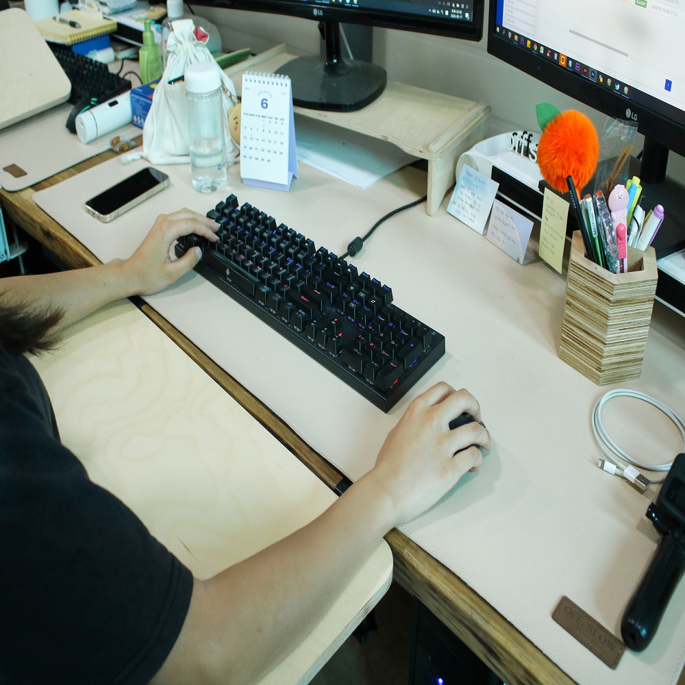 책상연장 선반 확장 테이블 키보드 손목 받침대 자작나무
