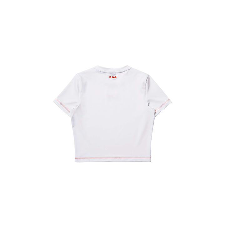 요넥스 245TS014F 테니스 의류 화이트 반팔 크롭 티셔츠 여성용 24SS - 상세 이미지 3