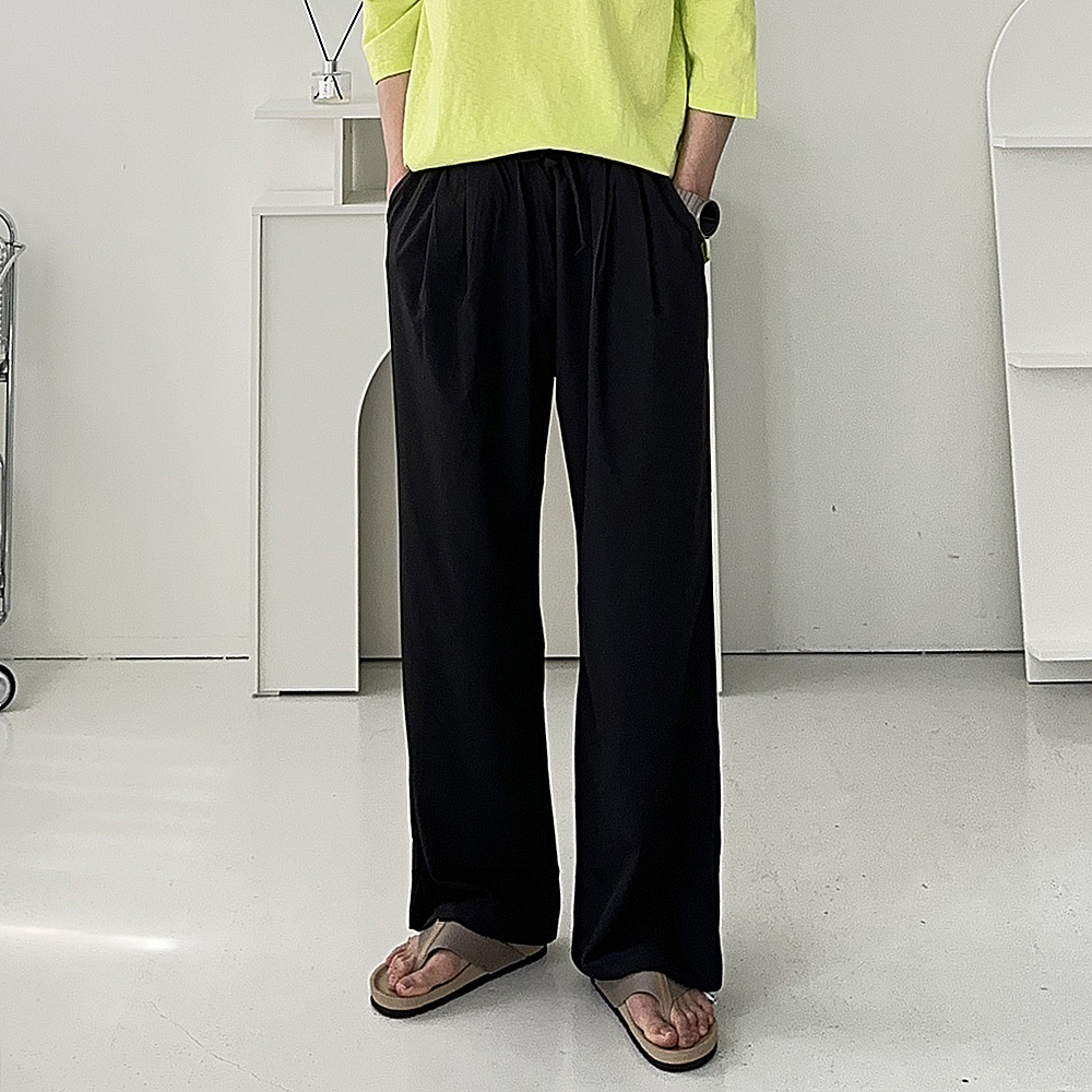 남자냉장고바지 아이스 밴딩 여름 남자 와이드 팬츠 - 상세 이미지 3