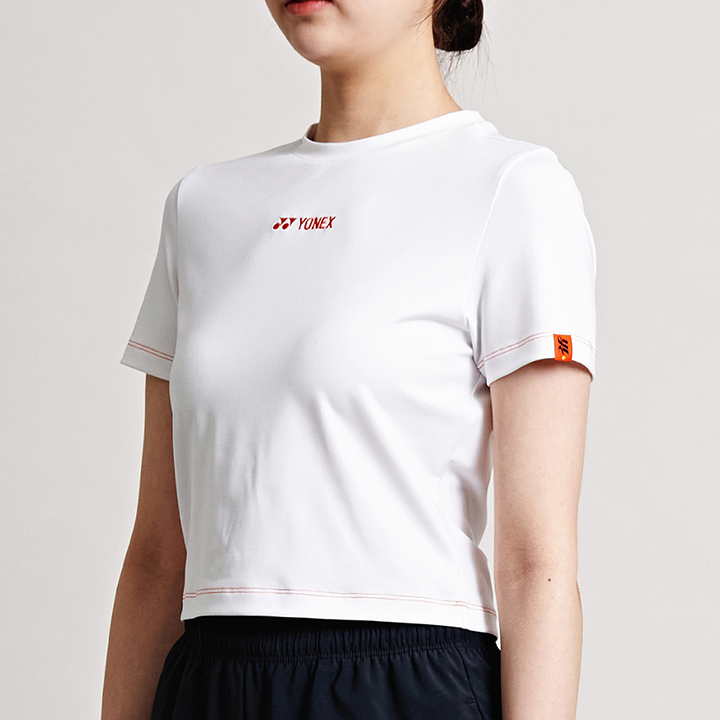 요넥스 245TS014F 테니스 의류 화이트 반팔 크롭 티셔츠 여성용 24SS - 상세 이미지 4