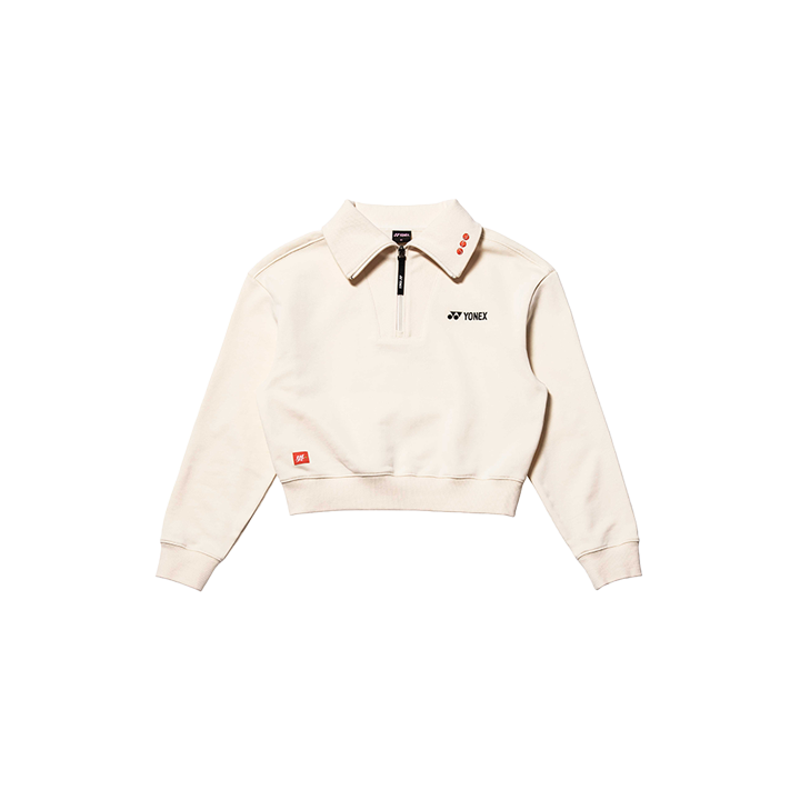 요넥스 245TL005F 테니스 의류 크림 크롭 하프집업 맨투맨 여성용 24SS - 상세 이미지 2