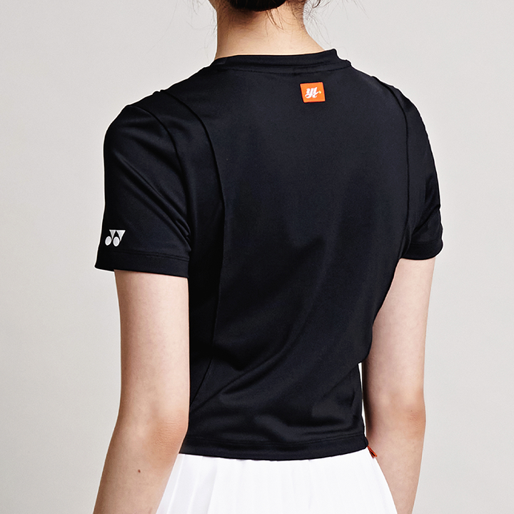 요넥스 245TS015F 테니스 의류 블랙 반팔 크롭 티셔츠 여성용 24SS - 상세 이미지 5