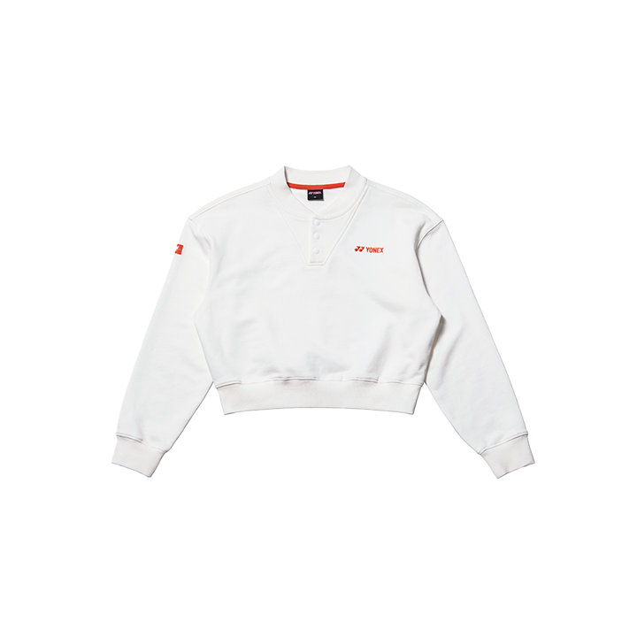요넥스 245TL006F 테니스 의류 화이트 크롭 맨투맨 여성용 24SS - 상세 이미지 2