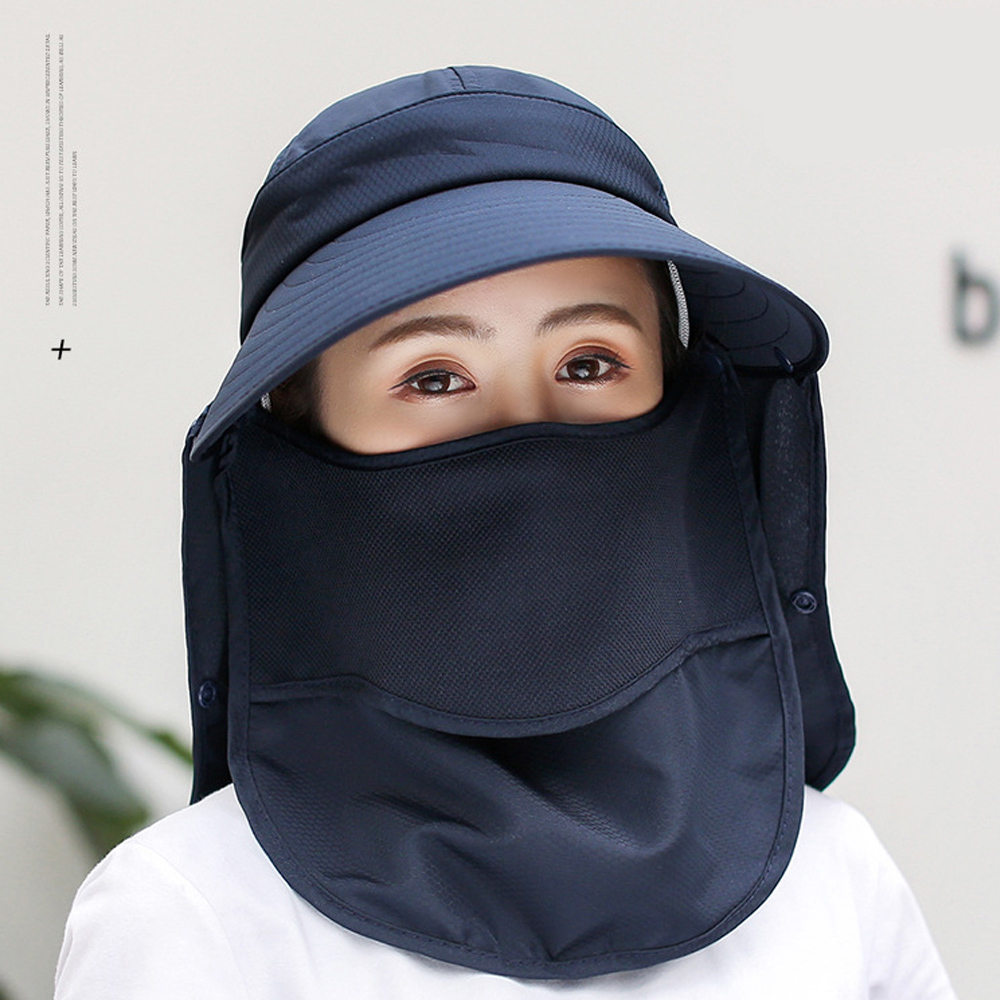 선캡 마스크워머 MS001 햇빛 자외선 차단 안면 얼굴 가리개 골프 등산 산책 조깅 챙넓은 메쉬 모자 목토시 - 상세 이미지 2
