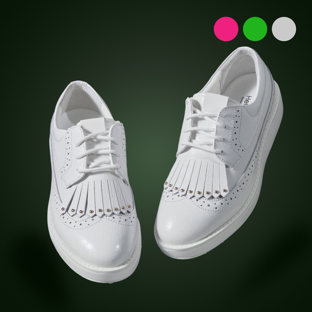 헬로버디 여성 골프화 소가죽 수제화 태슬 스파이크리스