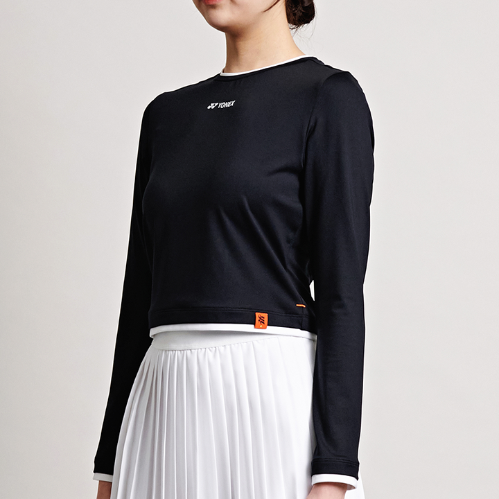 요넥스 245TL004F 테니스 의류 블랙 긴팔 크롭티 여성용 24SS - 상세 이미지 4