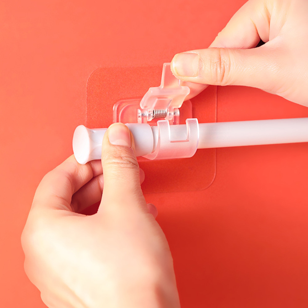 무타공 커튼클립 걸이 압축봉걸이 압축봉브라켓 2p