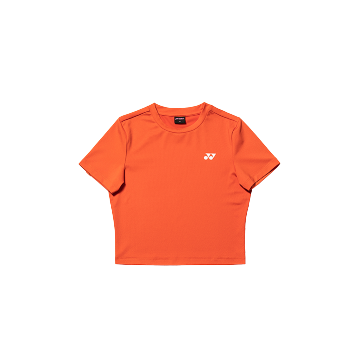 요넥스 245TS013F 테니스 의류 오렌지 반팔 크롭 티셔츠 여성용 24SS - 상세 이미지 2