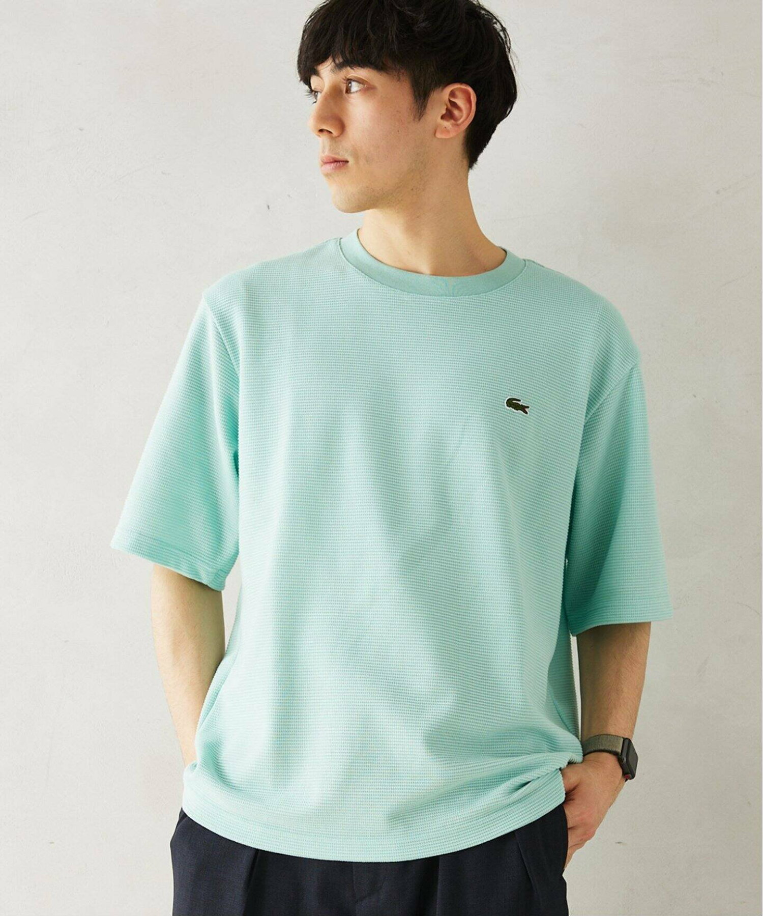 라코스테 LACOSTE x 저널스탠다드 별주 와플 반팔 남성 비스포크 티셔츠 2컬러 - 메인 이미지