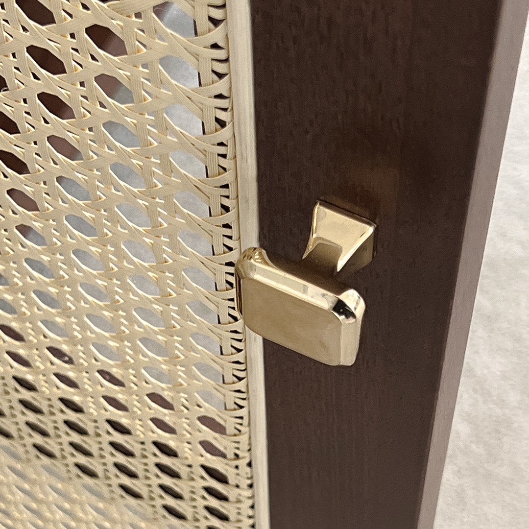 자야캠핑 포르보 원목 라탄 월넛 주방 수납장 장식장 800