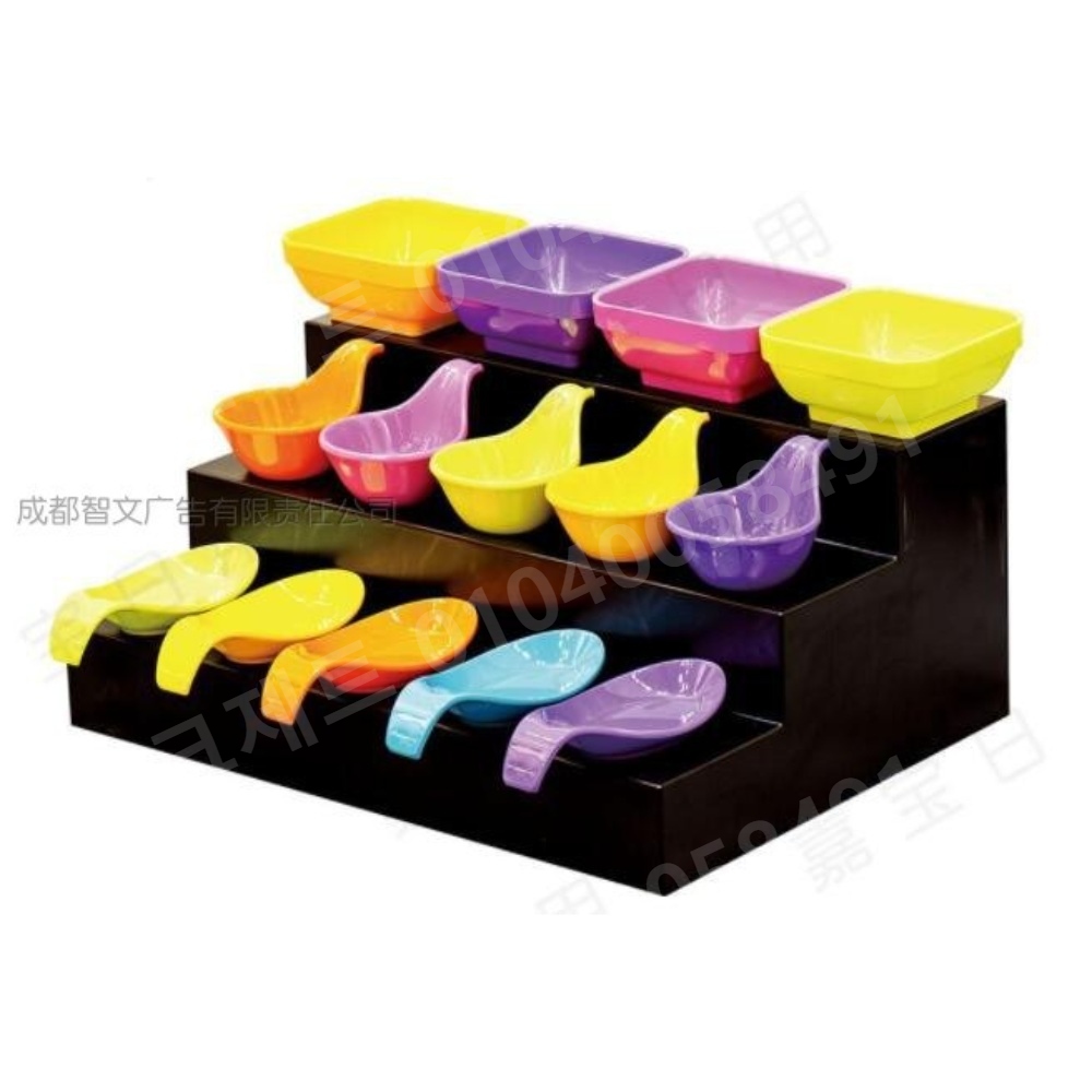 계단식 아크릴진열대 LED 발광 디스플레이 소품 경사 - 상세 이미지 4