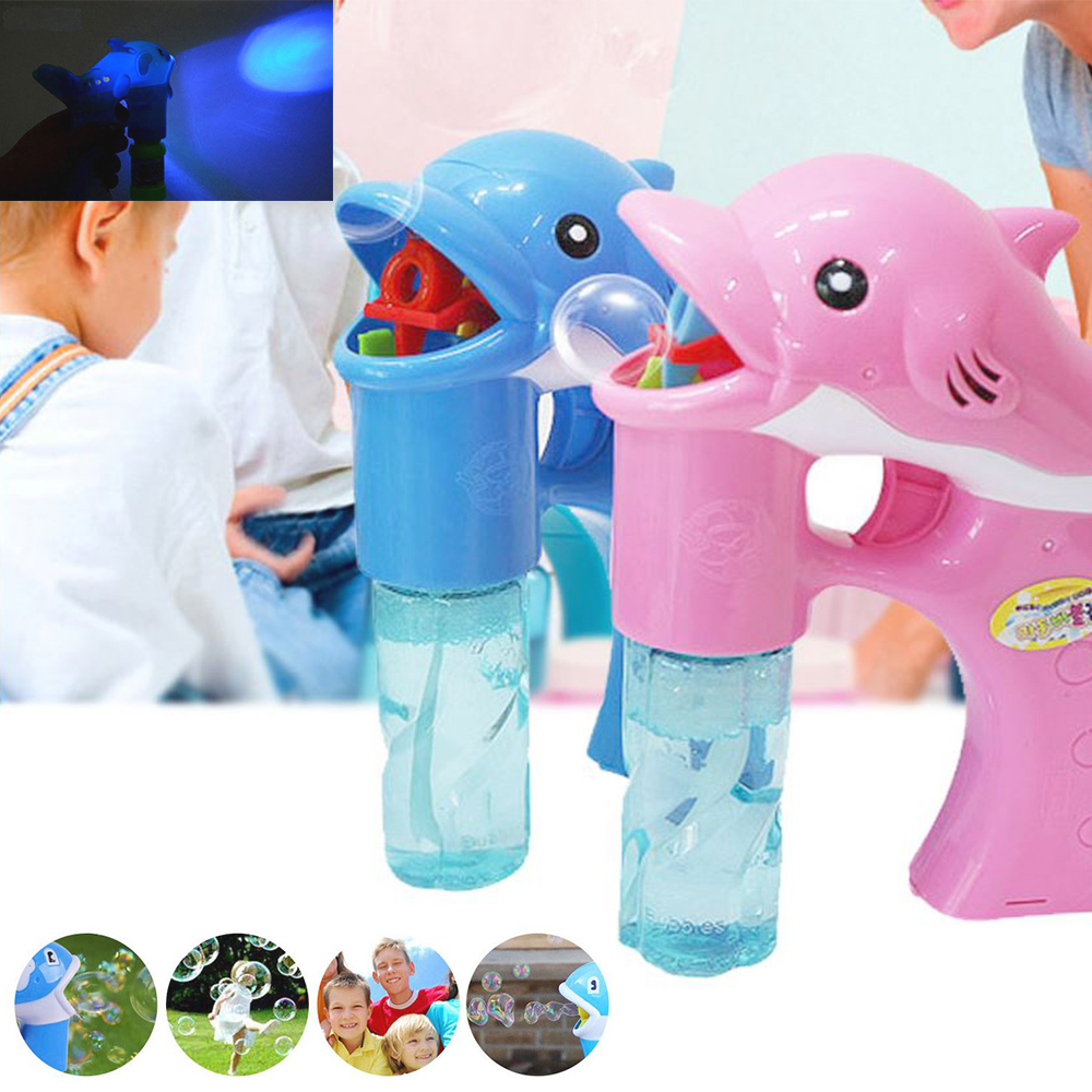 자동 멜로디 버블건 귀여운 돌고래 led 방아쇠 비눗방울총