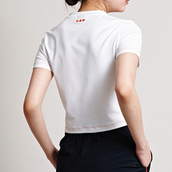 요넥스 245TS014F 테니스 의류 화이트 반팔 크롭 티셔츠 여성용 24SS - 상세 이미지 5