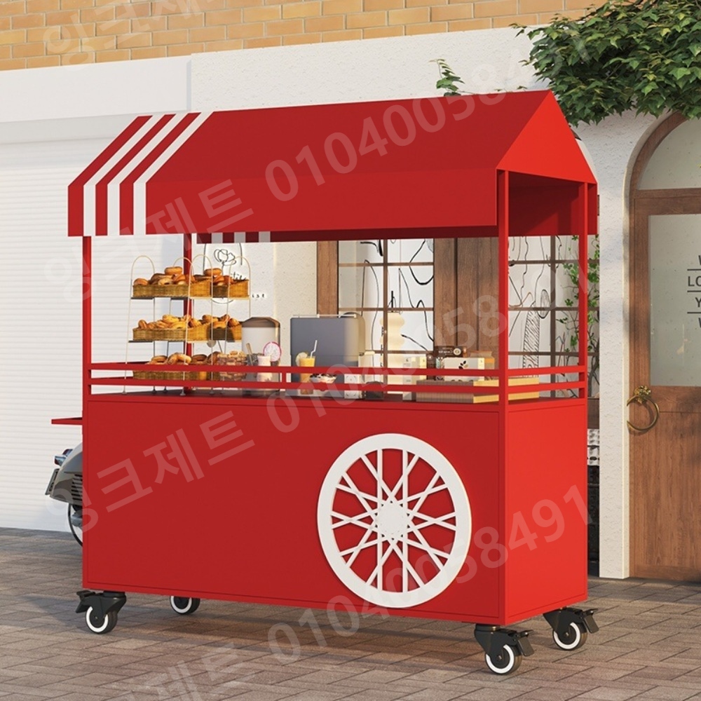 접이식 가판대 푸드트럭 노점상 리어카 철제 판매 행사 - 상세 이미지 3