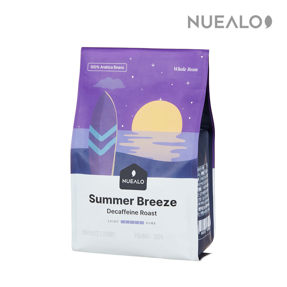 누알로 썸머 브리즈 디카페인 콜롬비아 원두 커피 홀빈(분쇄안함) 500g - 메인 이미지