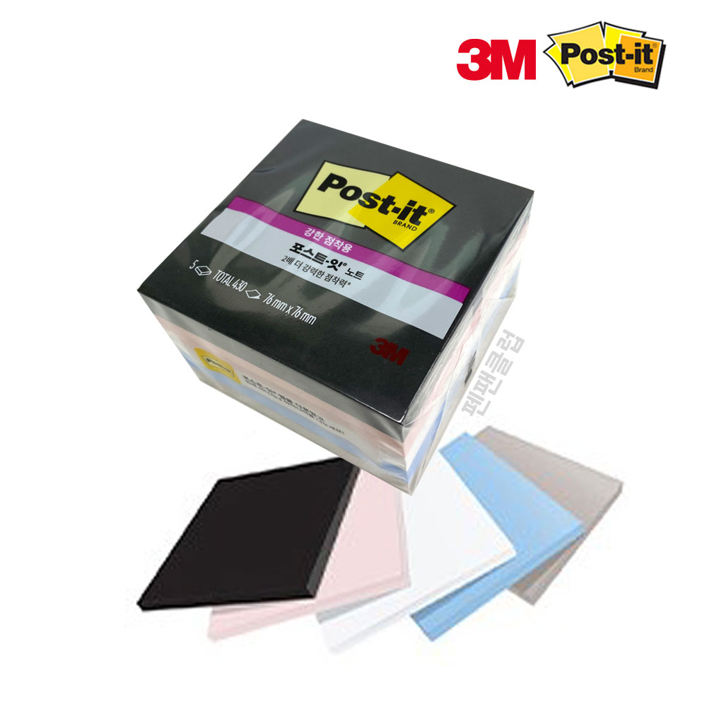 3M 포스트잇 알뜰팩 큐브 대용량 포스트잇 노트 654 76X76 5SSNE - 상품 이미지