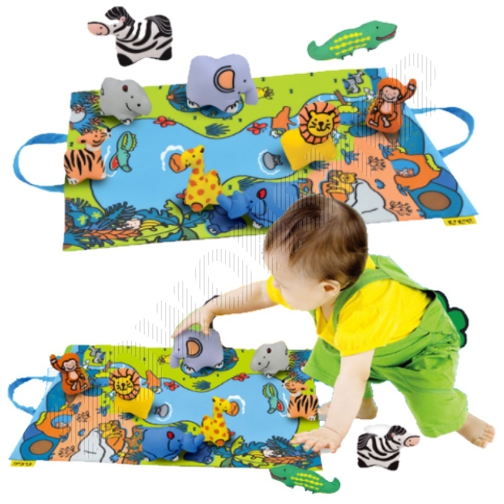 촉감놀이매트 헝겊 헝겁 촉감 인형 놀이가방포함 사파리