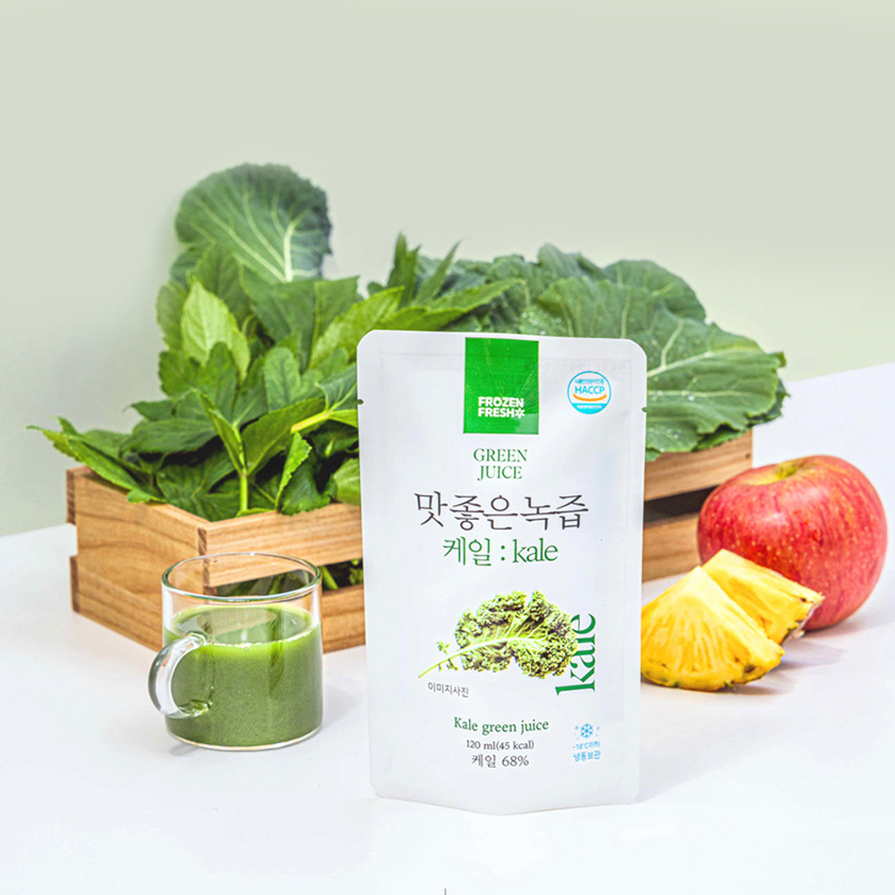 (프로즌프레시) 맛 좋은 녹즙 케일즙 120ml 착즙 클린주스 10팩 이미지 7